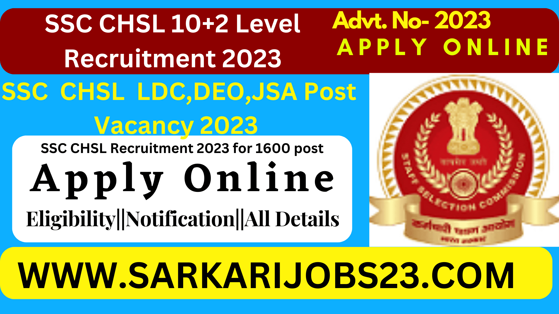 ssc CHSL Recruitment 2023